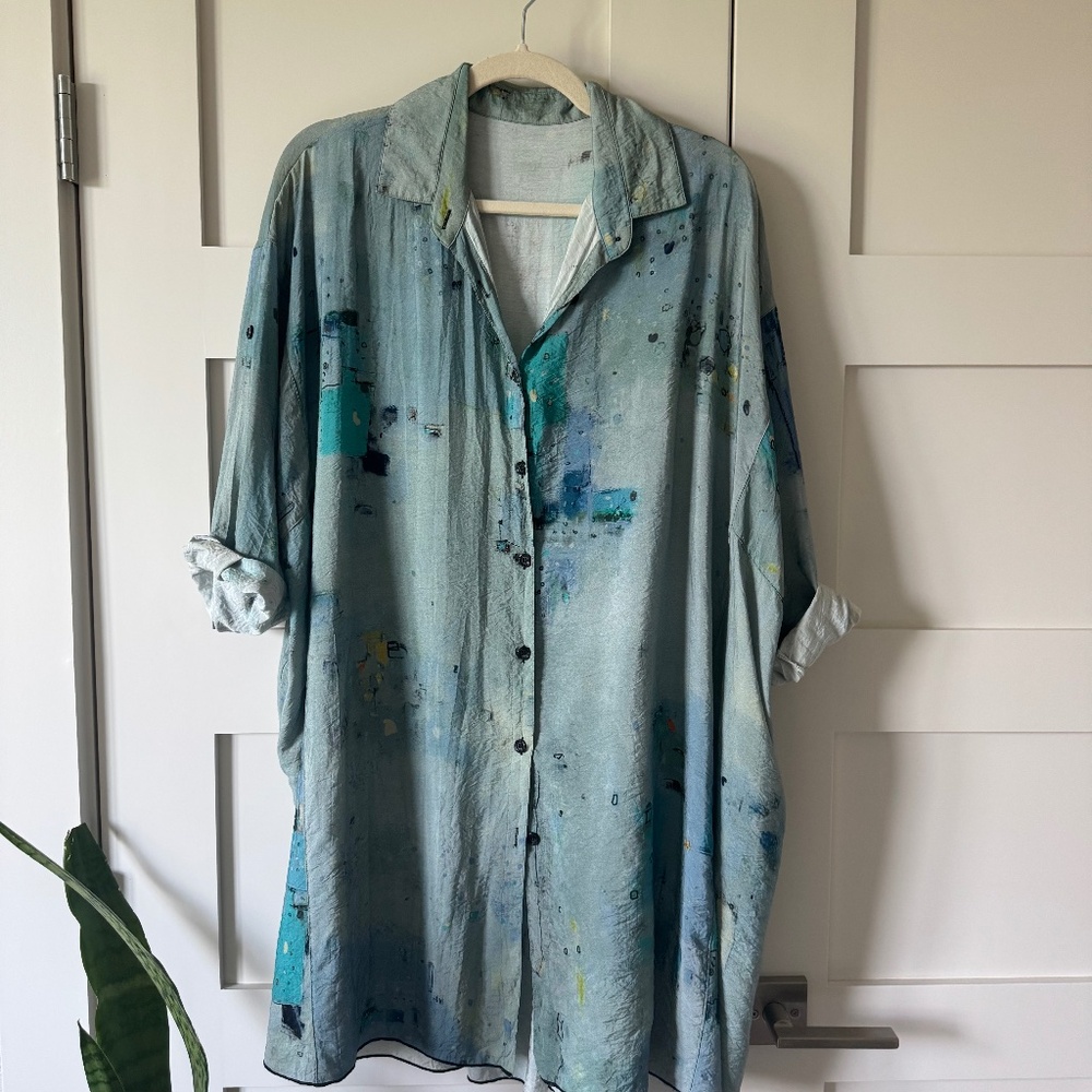 Oversized Watercolor Artist Blouse (Maternity Friendly)